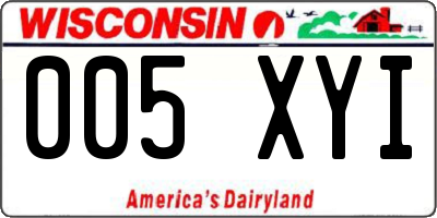 WI license plate 005XYI
