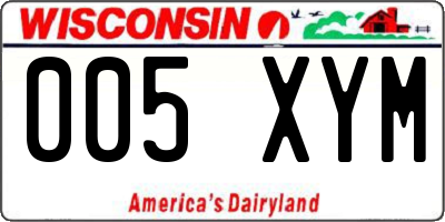 WI license plate 005XYM