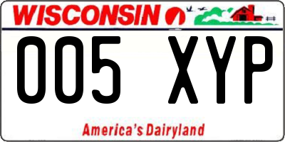 WI license plate 005XYP