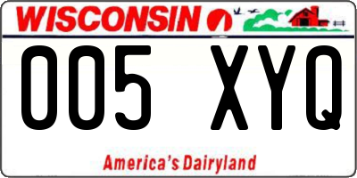 WI license plate 005XYQ