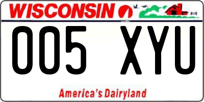 WI license plate 005XYU