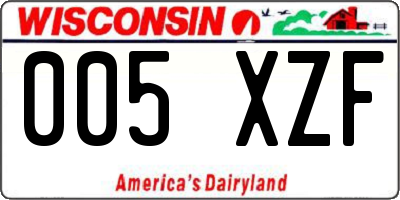 WI license plate 005XZF