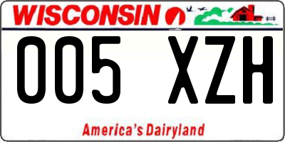 WI license plate 005XZH