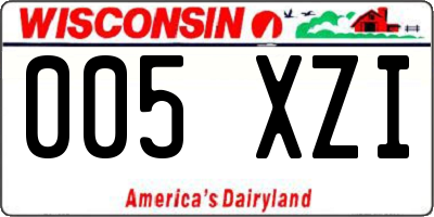 WI license plate 005XZI