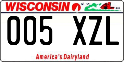 WI license plate 005XZL