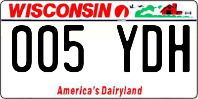 WI license plate 005YDH