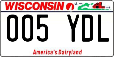 WI license plate 005YDL