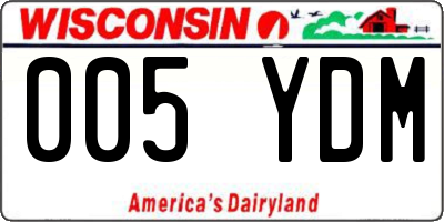 WI license plate 005YDM