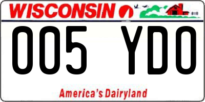 WI license plate 005YDO