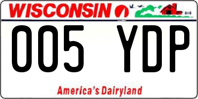 WI license plate 005YDP