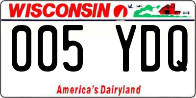WI license plate 005YDQ
