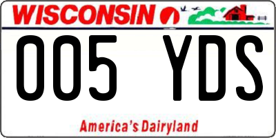 WI license plate 005YDS
