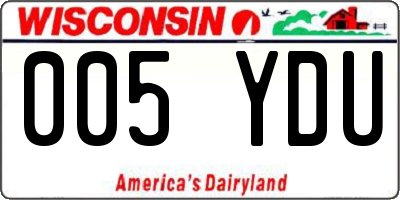 WI license plate 005YDU