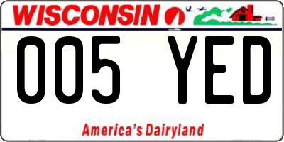 WI license plate 005YED