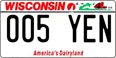 WI license plate 005YEN