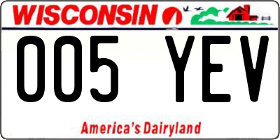 WI license plate 005YEV