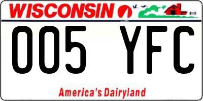 WI license plate 005YFC
