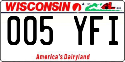 WI license plate 005YFI