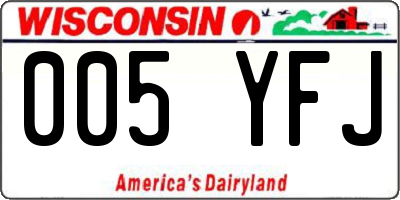 WI license plate 005YFJ