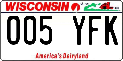 WI license plate 005YFK