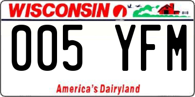 WI license plate 005YFM