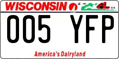WI license plate 005YFP