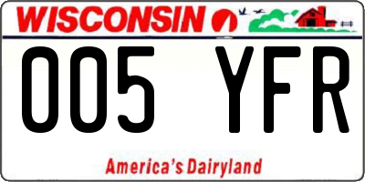 WI license plate 005YFR