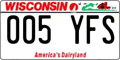 WI license plate 005YFS