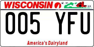WI license plate 005YFU