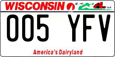 WI license plate 005YFV