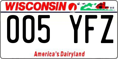 WI license plate 005YFZ