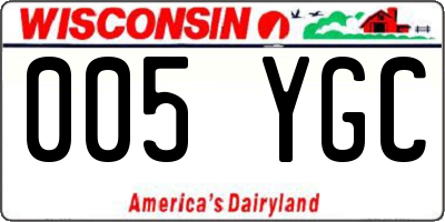 WI license plate 005YGC