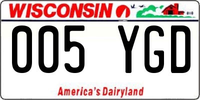 WI license plate 005YGD