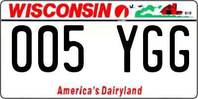 WI license plate 005YGG
