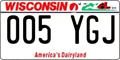 WI license plate 005YGJ
