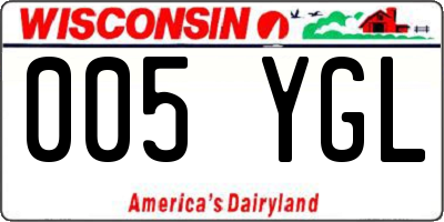 WI license plate 005YGL