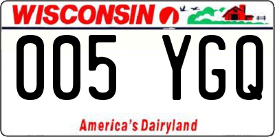 WI license plate 005YGQ