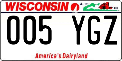 WI license plate 005YGZ