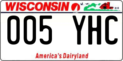 WI license plate 005YHC