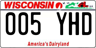 WI license plate 005YHD