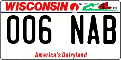 WI license plate 006NAB