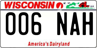 WI license plate 006NAH