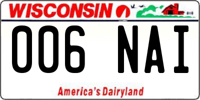 WI license plate 006NAI