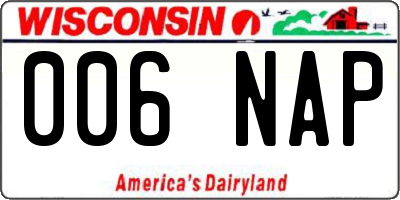 WI license plate 006NAP