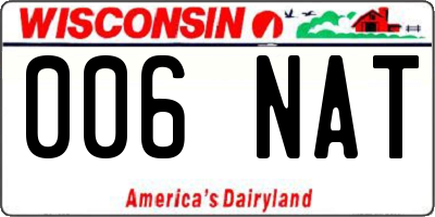 WI license plate 006NAT