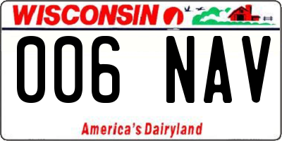 WI license plate 006NAV