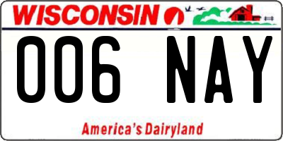 WI license plate 006NAY