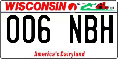 WI license plate 006NBH