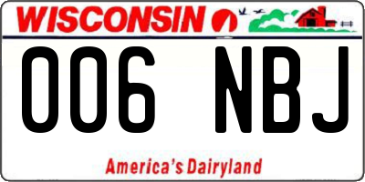 WI license plate 006NBJ