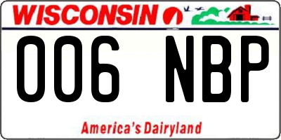 WI license plate 006NBP